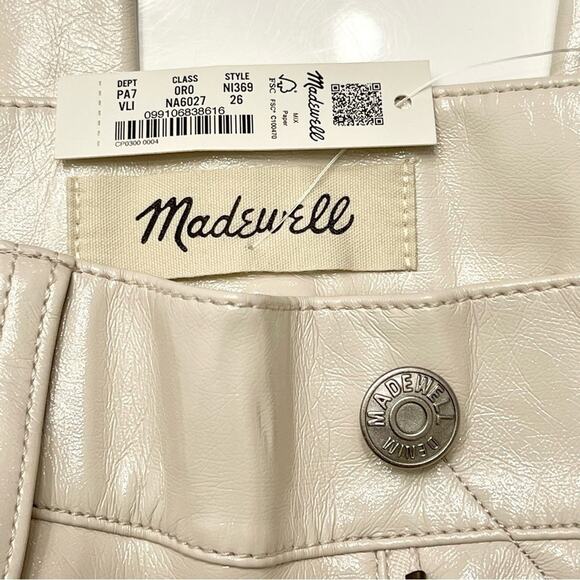 Madewell The Perfect Vintage Straight Pant: Faux Leather Edition Size 26 NWT - Picture 8 of 12